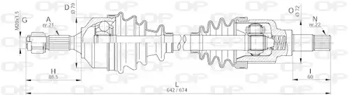 полуоска OPEN PARTS DRS6260.00