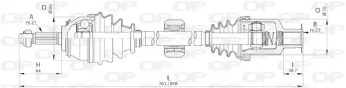 полуоска OPEN PARTS DRS6262.00