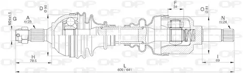 полуоска OPEN PARTS DRS6281.00