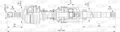 полуоска OPEN PARTS DRS6316.00