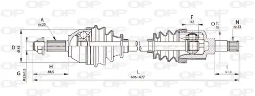 полуоска OPEN PARTS DRS6321.00