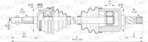 полуоска OPEN PARTS DRS6327.00