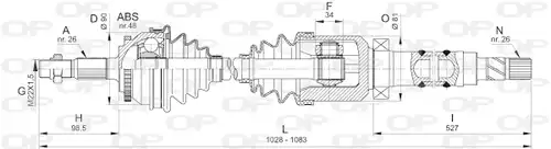 полуоска OPEN PARTS DRS6328.00