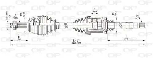 полуоска OPEN PARTS DRS6341.00