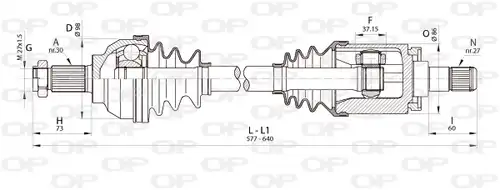 полуоска OPEN PARTS DRS6342.00