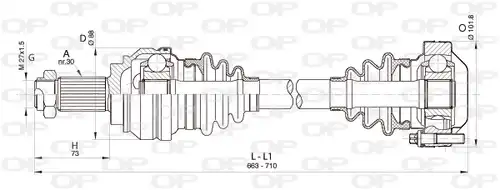 полуоска OPEN PARTS DRS6348.00