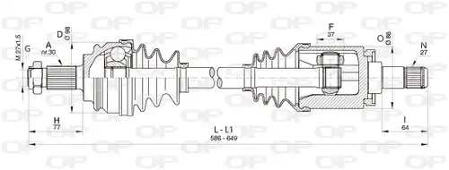 полуоска OPEN PARTS DRS6351.00