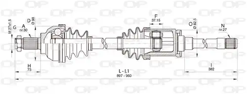 полуоска OPEN PARTS DRS6354.00