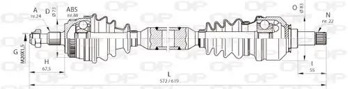 полуоска OPEN PARTS DRS6362.00