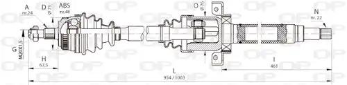 полуоска OPEN PARTS DRS6363.00