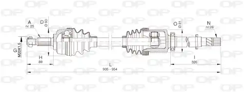 полуоска OPEN PARTS DRS6386.00