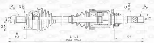 полуоска OPEN PARTS DRS6470.00