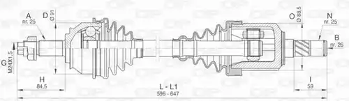 полуоска OPEN PARTS DRS6471.00