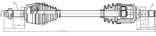 полуоска OPEN PARTS DRS6505.00