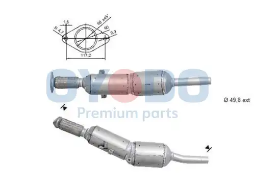 филтър за сажди/твърди частици, изпускателна система Oyodo 20N0016-OYO