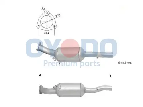 филтър за сажди/твърди частици, изпускателна система Oyodo 20N0022-OYO