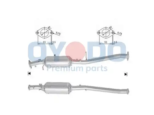 филтър за сажди/твърди частици, изпускателна система Oyodo 20N0155-OYO