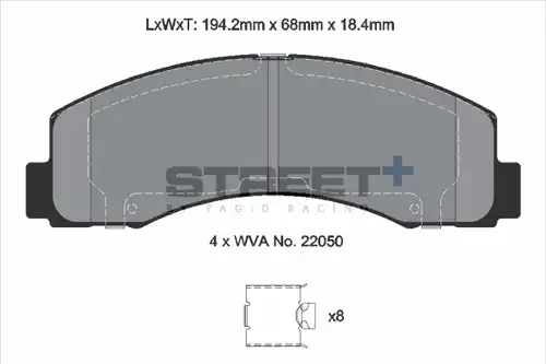 накладки PAGID Racing T8208SP2001