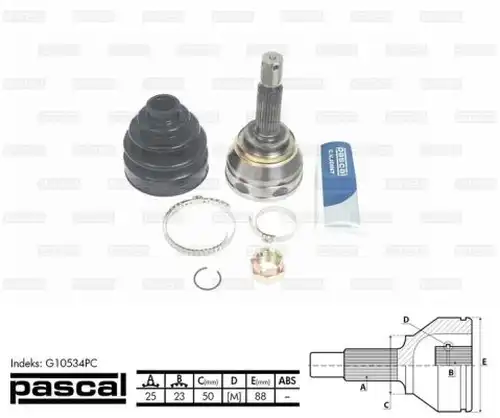 каре комплект, полуоска PASCAL G10534PC