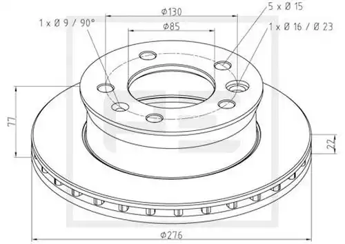 спирачен диск PE Automotive 016.291-00A