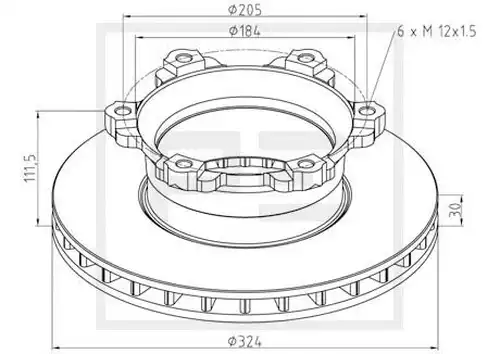 спирачен диск PE Automotive 016.294-00A