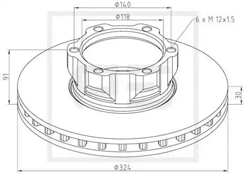 спирачен диск PE Automotive 016.652-00A