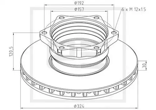 спирачен диск PE Automotive 016.653-00A