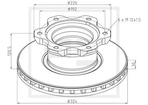 спирачен диск PE Automotive 016.661-00A