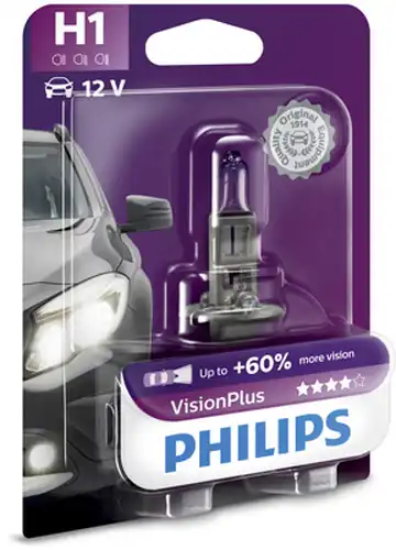 крушка с нагреваема жичка, фар за дълги светлини PHILIPS 12258VPB1