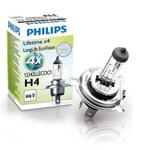 крушка с нагреваема жичка, фар за дълги светлини PHILIPS 12342LLECOC1