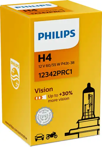 крушка с нагреваема жичка, фар за дълги светлини PHILIPS 12342PRC1