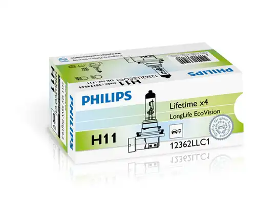 крушка с нагреваема жичка, фар за дълги светлини PHILIPS 12362LLECOC1