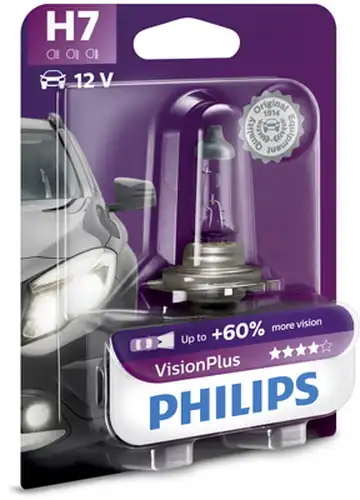 крушка с нагреваема жичка, фар за дълги светлини PHILIPS 12972VPB1