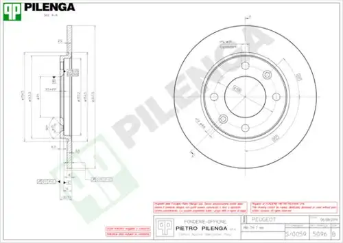 спирачен диск PILENGA 5096