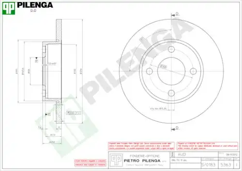 спирачен диск PILENGA 5363