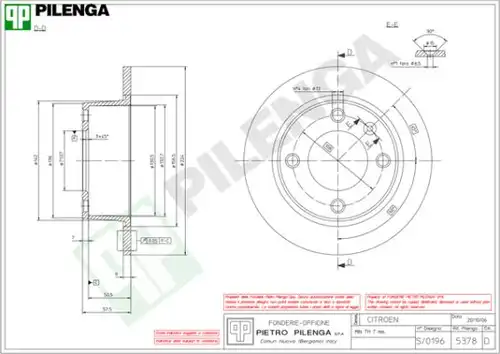 спирачен диск PILENGA 5378