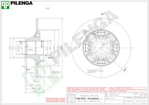 спирачен диск PILENGA 5743