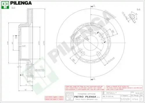 спирачен диск PILENGA V144