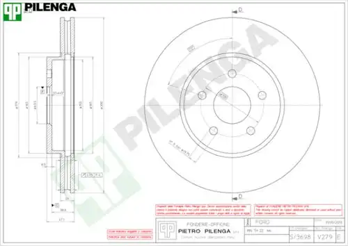 спирачен диск PILENGA V279