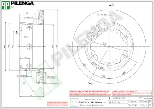 спирачен диск PILENGA V292