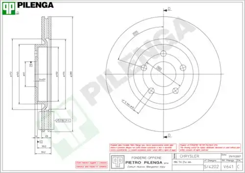 спирачен диск PILENGA V641