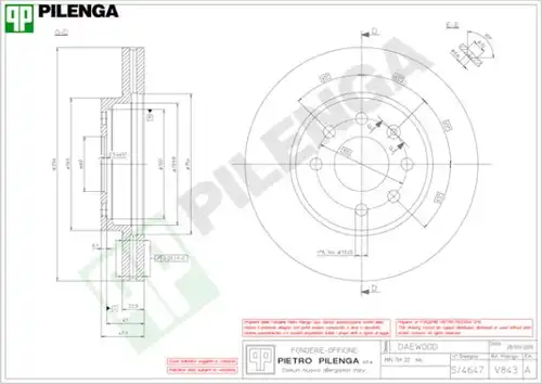 спирачен диск PILENGA V843