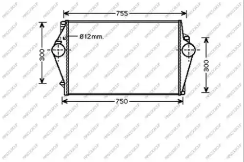 интеркулер (охладител за въздуха на турбината) PRASCO VV042N001