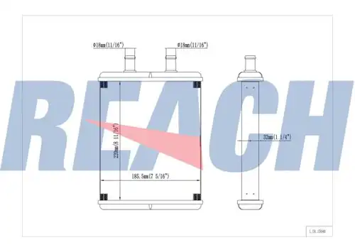 топлообменник, отопление на вътрешното пространство REACH 1.18.15040