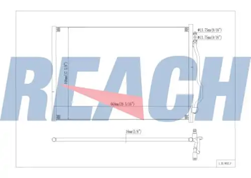 кондензатор, климатизация REACH 1.30.9855.P