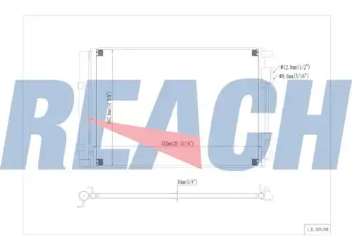 кондензатор, климатизация REACH 1.31.3979.PDH