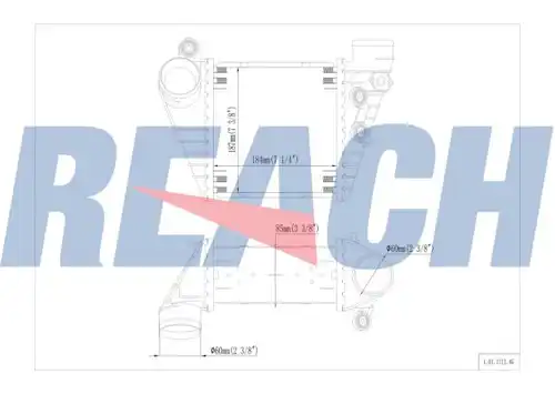 интеркулер (охладител за въздуха на турбината) REACH 1.61.1111.4G