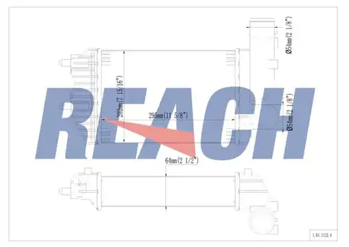 интеркулер (охладител за въздуха на турбината) REACH 1.61.1112.4