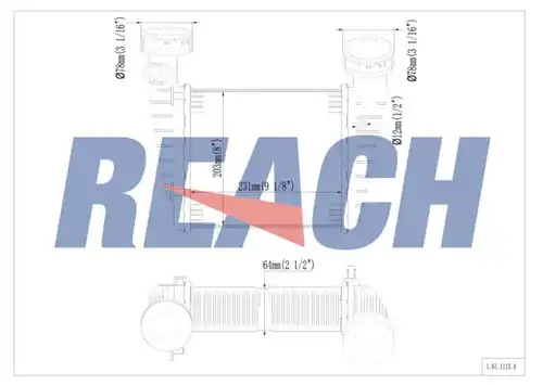 интеркулер (охладител за въздуха на турбината) REACH 1.61.1113.4