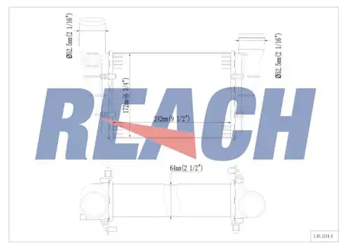 интеркулер (охладител за въздуха на турбината) REACH 1.61.1114.4